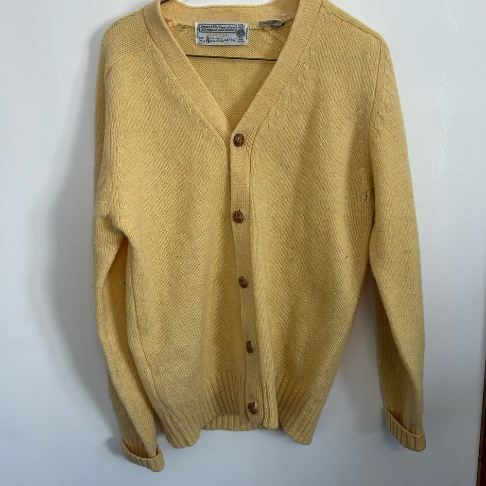 Sears Men's Mustard Cardigan Sweater